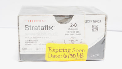 Ethicon SXPP1A403 2-0 Symmetric PDS Plus CT-1 36mm 1/2c ,18 inch (x) - Box of 12